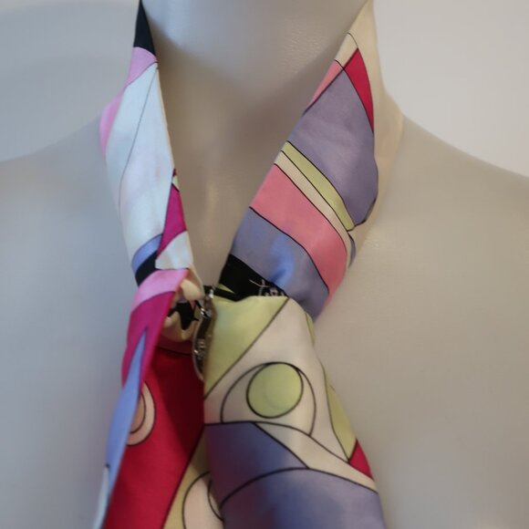 Womens Cara N.Y. Pink Multicolor Geometric Headband Scarf - Picture 5 of 12